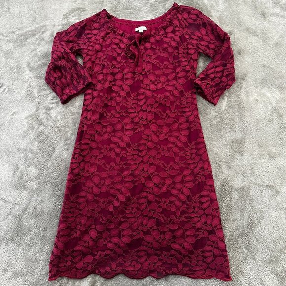 Garnet Hill Dresses & Skirts - Garnet Hill Red Lace Dress Women's size 4